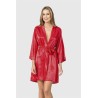 Aria's Closet Kırmızı Kısa Saten Sabahlık