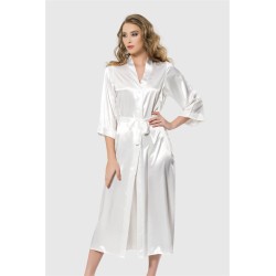 Aria's Closet Ekru Uzun Saten Sabahlık