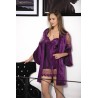 Aria's Closet Mor Kısa İkili Saten Sabahlık Gecelik Takımı