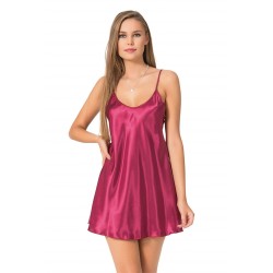 Aria's Closet Bordo Kısa Saten Gecelik