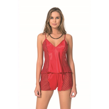 Aria's Closet Kırmızı Saten Babydoll Şort Takımı