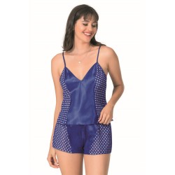 Aria's Closet Saks Saten Babydoll Şort Takımı