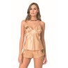 Aria's Closet Gold Saten Babydoll Şort Takımı