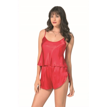 Aria's Closet Kırmızı Saten Babydoll Şort Takımı