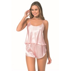 Aria's Closet Somon Saten Babydoll Şort Takımı