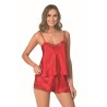 Aria's Closet Kırmızı Saten Babydoll Şort Takımı
