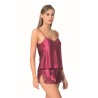 Aria's Closet Bordo Saten Babydoll Şort Takımı