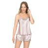 Aria's Closet Pudra Saten Babydoll Şort Takımı