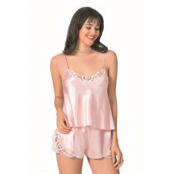 Aria's Closet Somon Saten Babydoll Şort Takımı