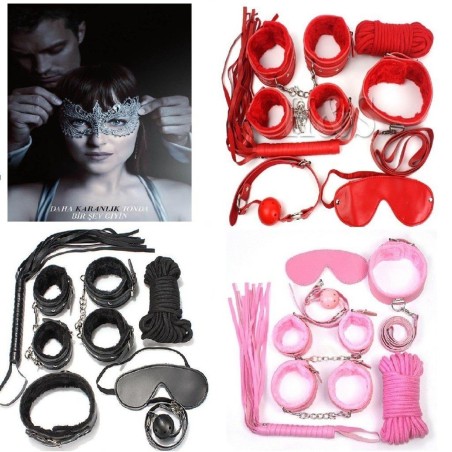 Aria's Closet Grinin 50 Tonu Fantazi Kelepçe Kırbaç Seti