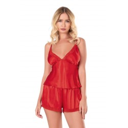 Aria's Closet Kırmızı Saten Babydoll Şort Takımı