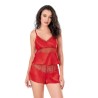 Aria's Closet Kırmızı Saten Babydoll Şort Takımı