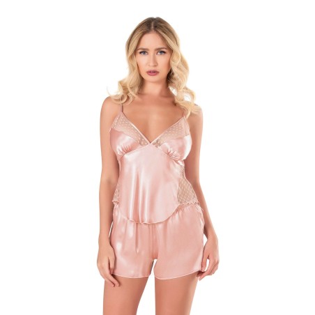 Aria's Closet Koyu Pudra Saten Babydoll Şort Takımı