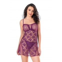 Aria's Closet Mor Kısa Tül Gecelik