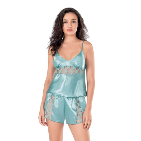 Aria's Closet Aqua Saten Babydoll Şort Takımı