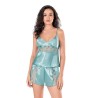 Aria's Closet Aqua Saten Babydoll Şort Takımı