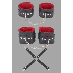 Aria's Closet Siyah Kırmızı Harness Fantezi Aksesuar Set