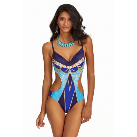 Aria's Closet Lacivert Desenli Kaplı Mayokini