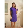 Aria's Closet Günlük Kısa Kol Bisiklet Yaka Cotton Düz Yazlık Kısa Mor Pijama Takımı