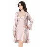 Ahu Pudra Kısa İkili Saten Sabahlık Gecelik Takımı 7623