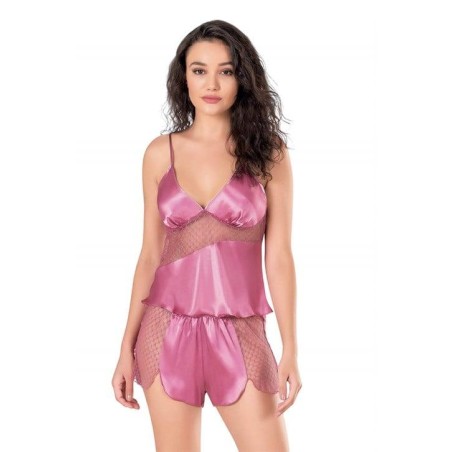 Aria's Closet Gül Kurusu Saten Babydoll Şort Takımı 9112