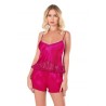 Aria's Closet Vişne Saten Babydoll Şort Takımı 9116