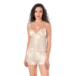 Aria's Closet Fildişi Saten Babydoll Şort Takımı 9120