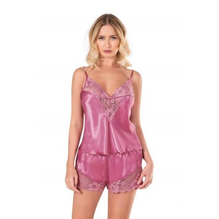 Aria's Closet Gül Kurusu Saten Babydoll Şort Takımı 9121