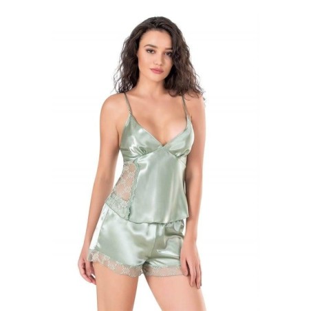 Aria's Closet Su Yeşili Saten Babydoll Şort Takımı 9124
