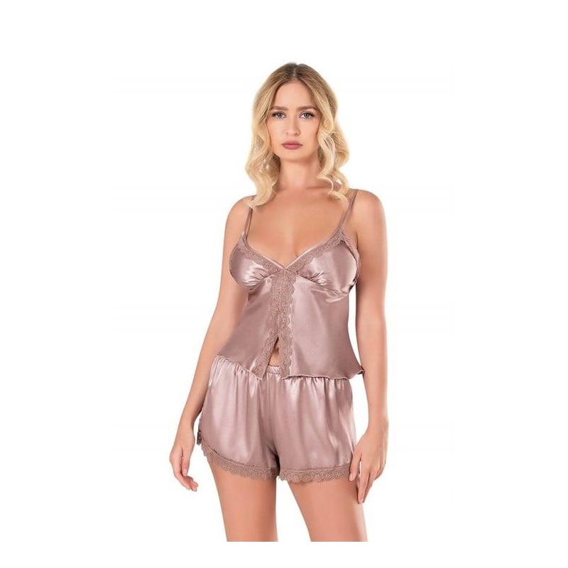 Aria's Closet Vizon Saten Babydoll Şort Takımı 9128