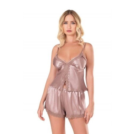 Aria's Closet Vizon Saten Babydoll Şort Takımı 9128