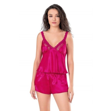 Aria's Closet Vişne Saten Babydoll Şort Takımı 9130