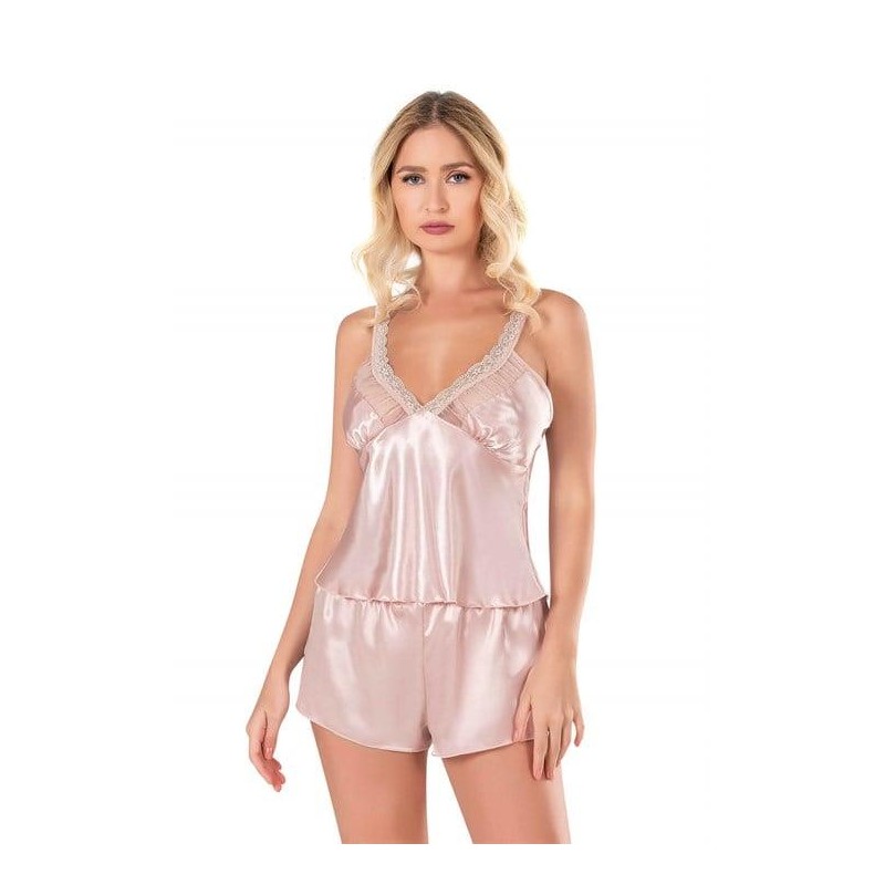Aria's Closet Pudra Saten Babydoll Şort Takımı 9130