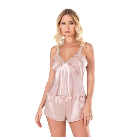 Aria's Closet Pudra Saten Babydoll Şort Takımı 9130