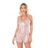 Aria's Closet Pudra Saten Babydoll Şort Takımı 9130