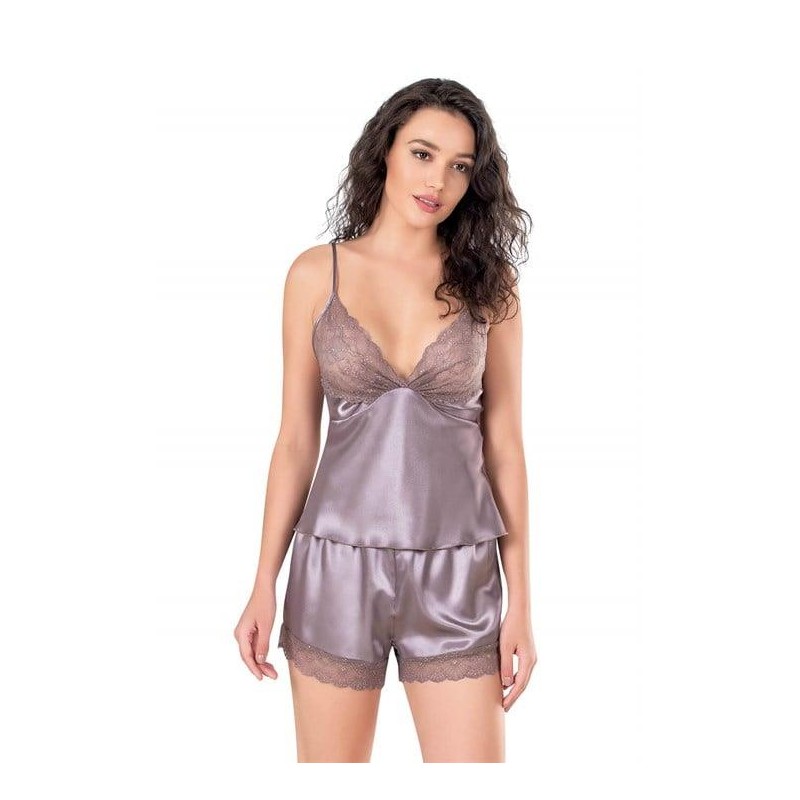 Aria's Closet Lila Saten Babydoll Şort Takımı 9136
