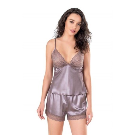 Aria's Closet Lila Saten Babydoll Şort Takımı 9136