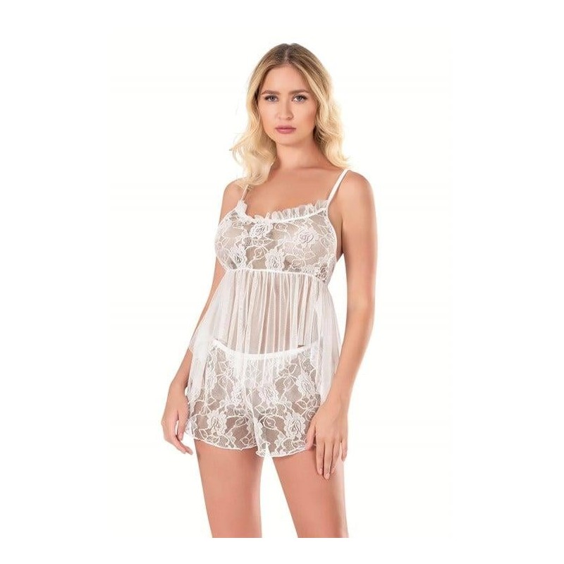 Aria's Closet Ekru Tül Babydoll Şort Takımı 9142