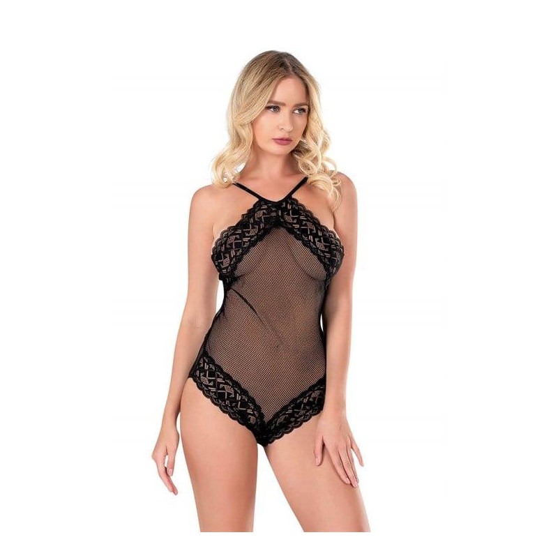 Aria's Closet Siyah File-Tül Bodysuit Gecelik 8126