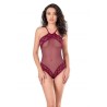 Aria's Closet Bordo File-Tül Bodysuit Gecelik 8126