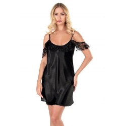 Aria's Closet Siyah Kısa Saten Gecelik 8140