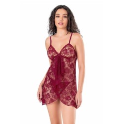 Aria's Closet Bordo Kısa Tül Gecelik