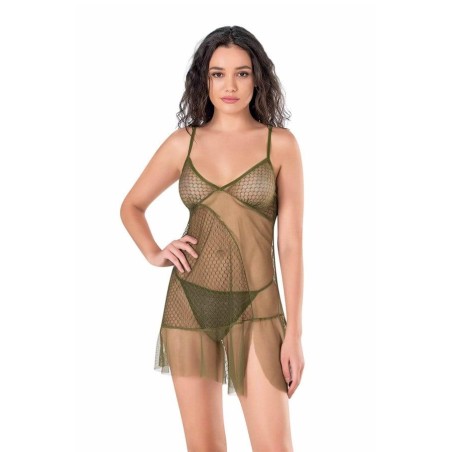 Aria's Closet Haki Kısa Tül Gecelik 4119