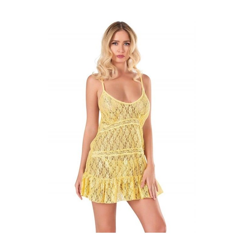 Aria's Closet Sarı Kısa Tül Gecelik 4124