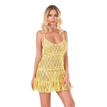 Aria's Closet Sarı Kısa Tül Gecelik 4124