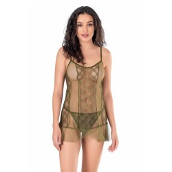 Aria's Closet Haki Kısa Tül Gecelik