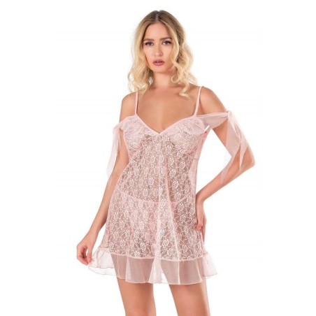 Aria's Closet Somon Kısa Tül Gecelik 4126