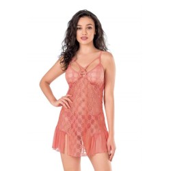 Aria's Closet Mercan Kısa Tül Gecelik 4139