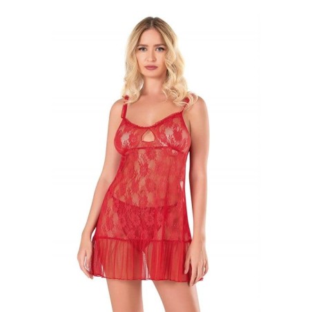 Aria's Closet Kırmızı Kısa Tül Gecelik 4144