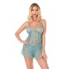 Aria's Closet Aqua Saten Babydoll Şort Takımı 9143